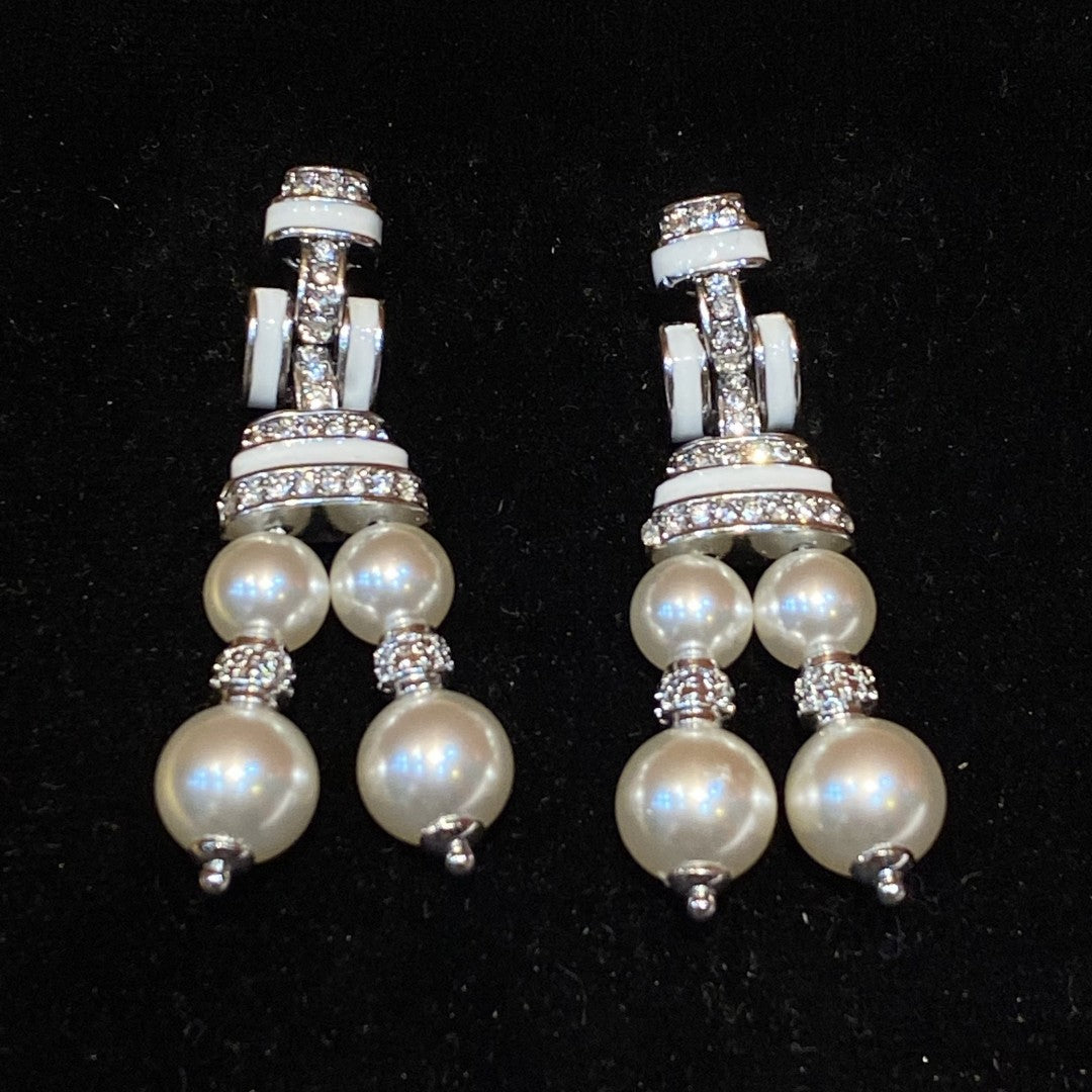 Vintage Style Hot Sell Ball Drop Earrings Brass Earrings 18k Gold Plated Premium Glass Pearls Fringed Earrings